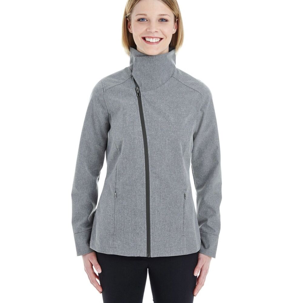 North End 2XL Ladies grey zip up jacket asymmetrical Soft Shell Convertible
